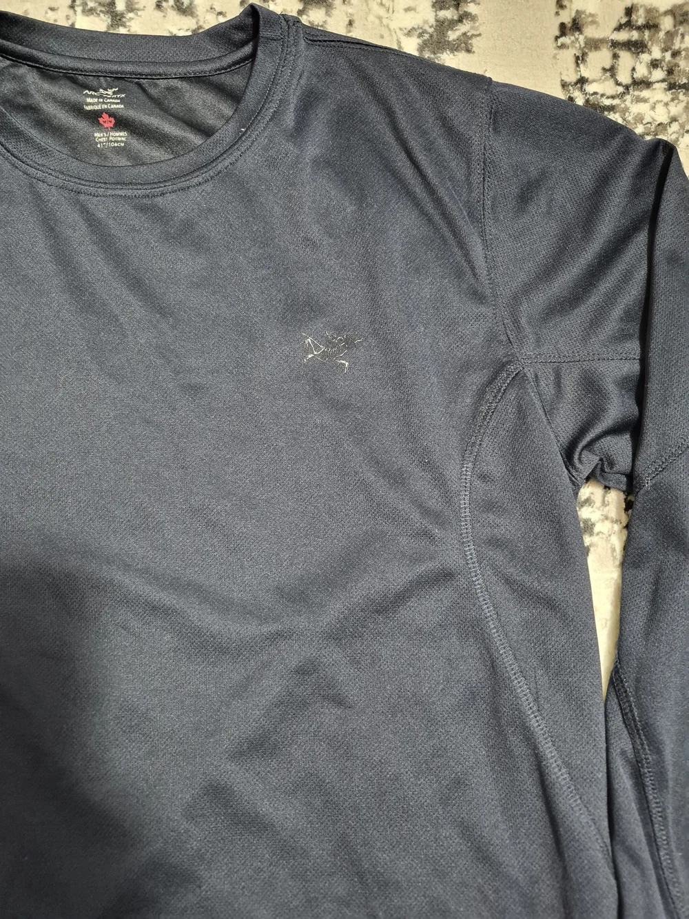 Arc'teryx Cormac Crew Neck Long Sleeve Shirt BLUE LONG SLEEVE MOIST WICKING M